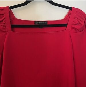 INC International Concepts Vibrant Red Knit Top Large